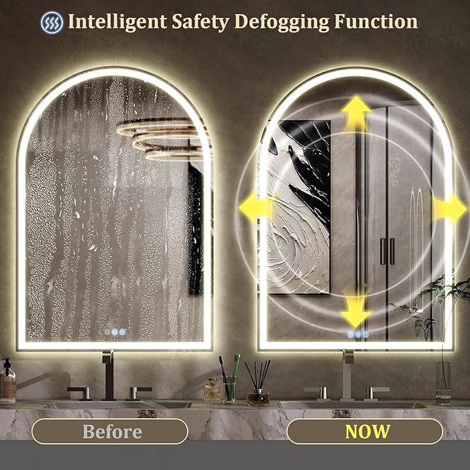 BEAUTYPEAK LED Arch Bathroom Mirrors