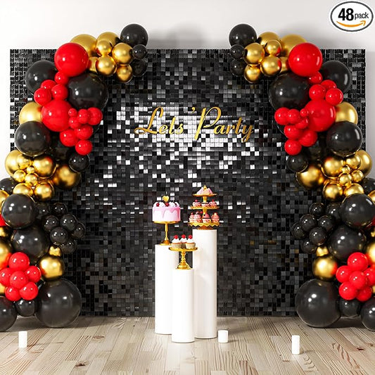 COKAOBE Black Shimmer Wall Backdrop, Photo Backdrops