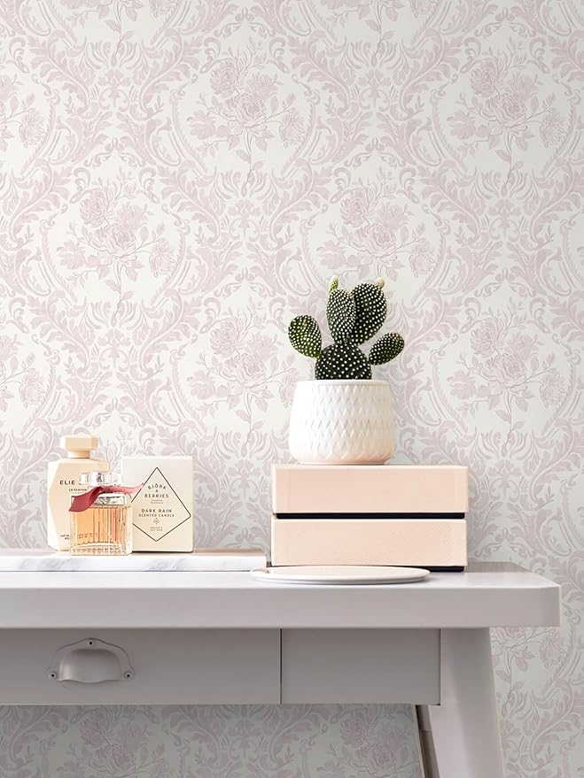 Ismoon Floral Peel and Stick Wallpaper Pink Contact Paper Boho Watercolor
