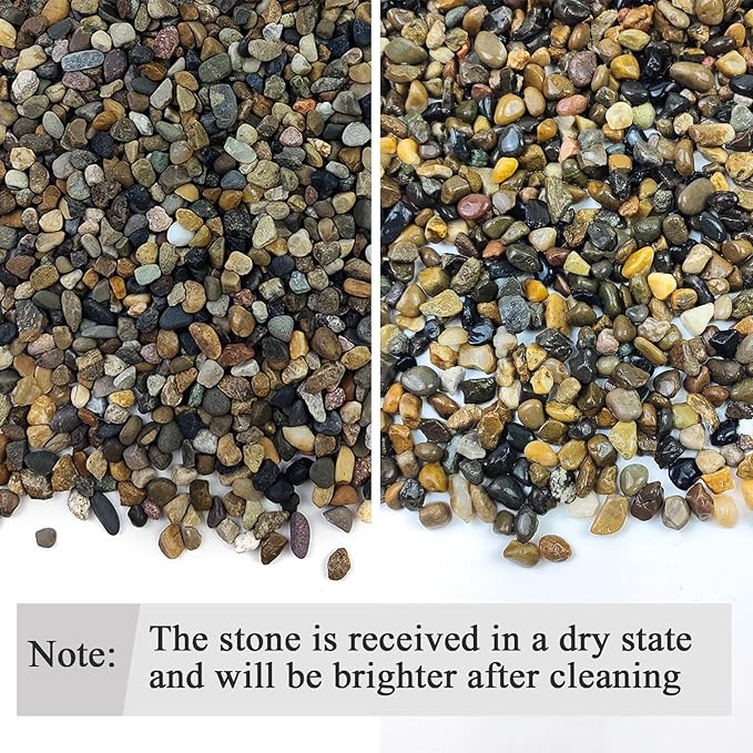 FANTIAN 40 lbs Aquarium Gravel, 1/4 Inch Fish Tank Pea Gravel, Decorative River Rocks Stone for Freshwater Tanks, Outdoor Pond, Garden, Landscaping, Terrarium, Soil Drainage