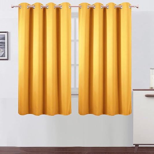 LEMOMO Yellow Thermal Blackout Curtains/52 x 63 Inch/Set of 2 Panels Room