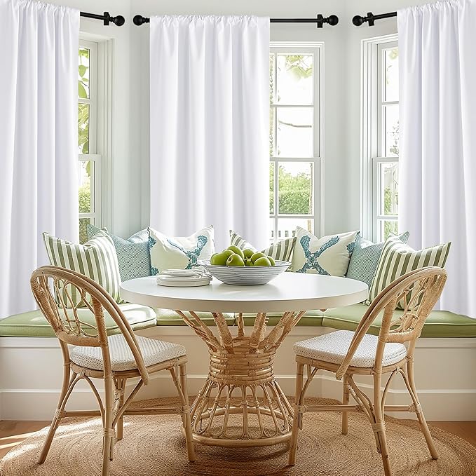 NICETOWN Bedroom 100% Blackout Curtains, 2 Panels, 34 by 72, Snow White