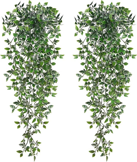 BLEUM CADE Fake Hanging Plants, Faux Mandala Vines Hanging Plant Greenery