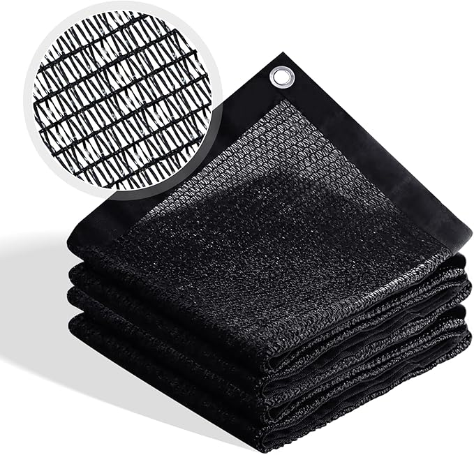 30% Shade Cloth for Garden, Customizing Outdoor Sun Shade Netting with Reinforced Grommets, Pergola Shade Cover Mesh Tarp for Plants Patio Greenhouse Chicken Coop, 6x13 FT, Black
