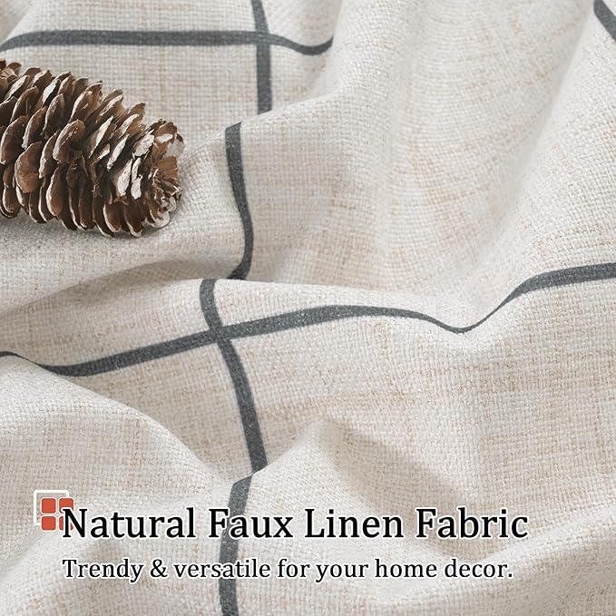 Lajode Linen Blackout Curtains for Bedroom