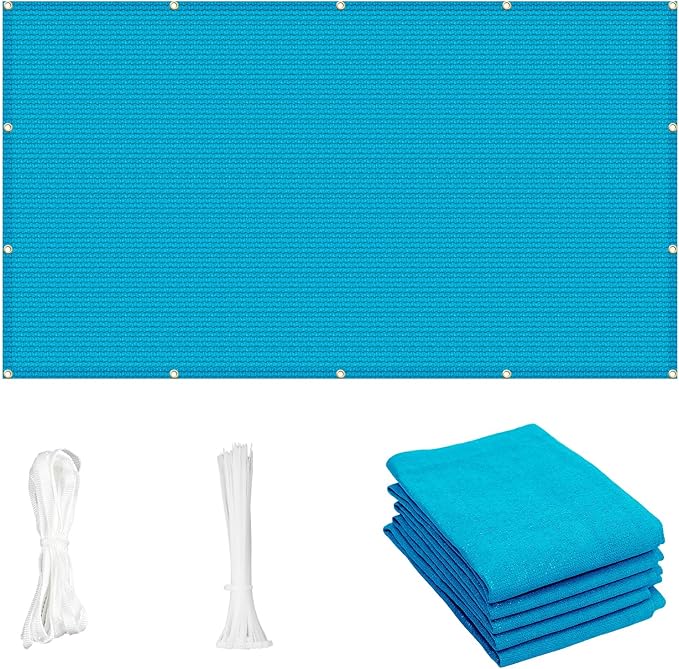 Cool Area Sun Shade Cloth with Grommets 8Ã9 FT Shade Panel Shade Tarp Screen Fabic for Outdoor Patio Pergola Cover Deck Garden, Turquoise Blue (Customized)