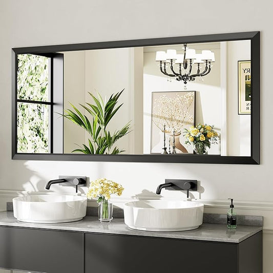 Briivue 72x32 Inch Black Bathroom Mirror
