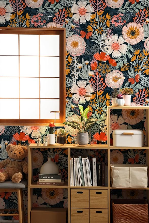 HAOKHOME Boho Peel and Stick Wallpaper Floral Wall Paper Removable