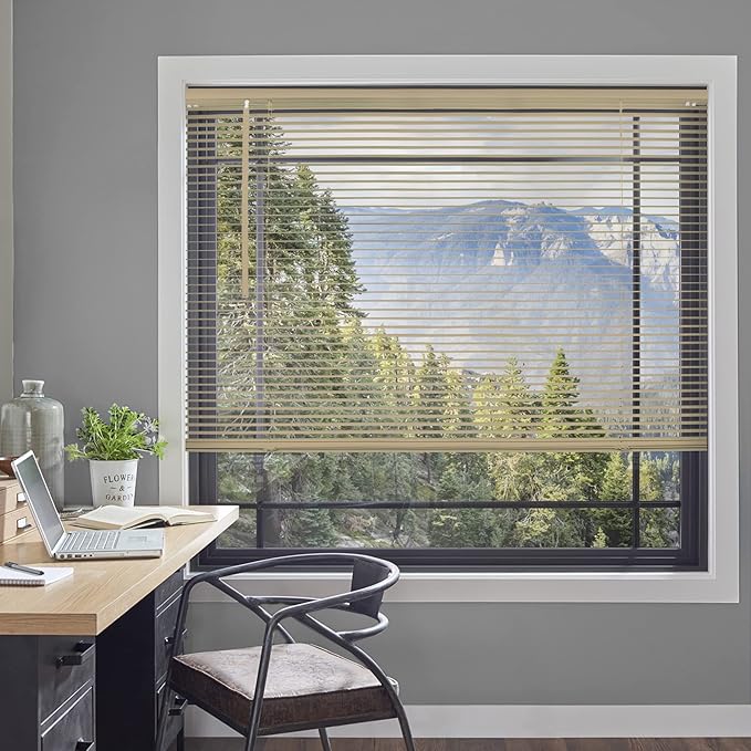 CHICOLOGY Mini Blinds for Indoor Windows – 24"W x 36"H, Cappuccino Horizontal