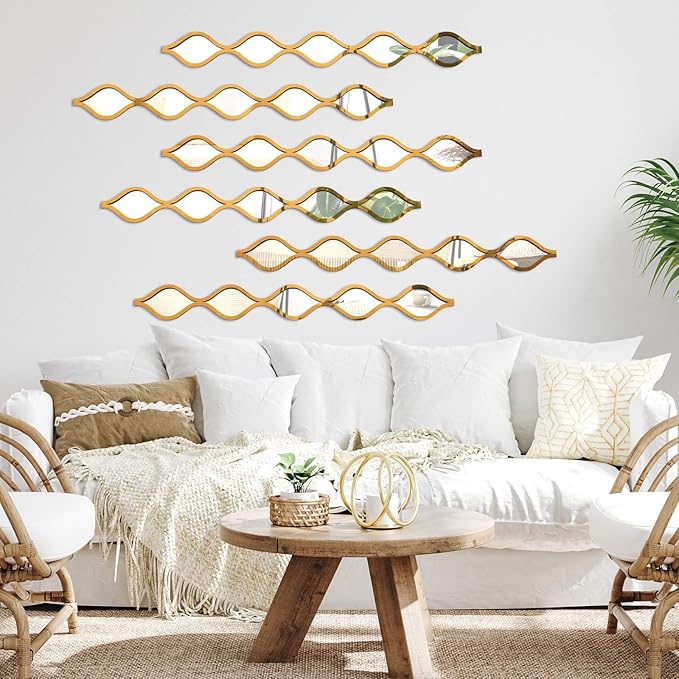Yulejo 6 Pcs Acrylic Teardrop Mirror Decor