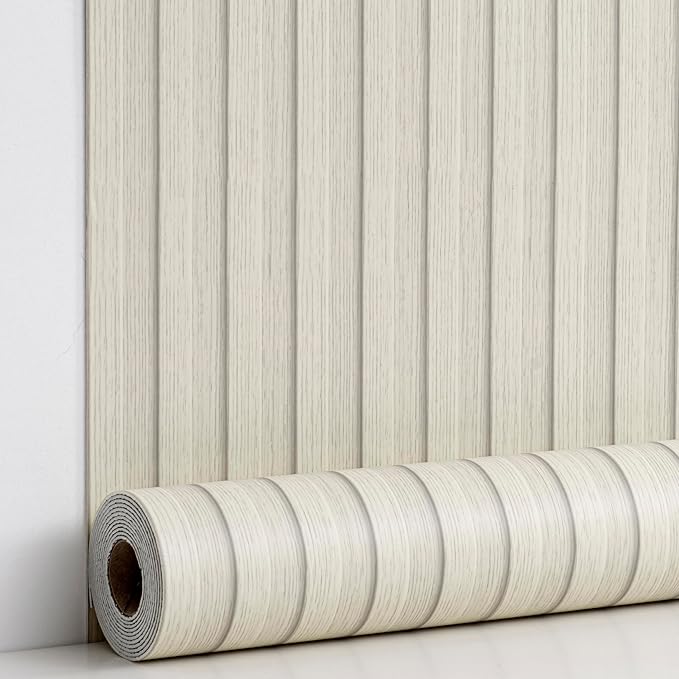 Haimin Wood Grain Slat Wall Panels Peel and Stick Faux Wood Thick Wallpaper
