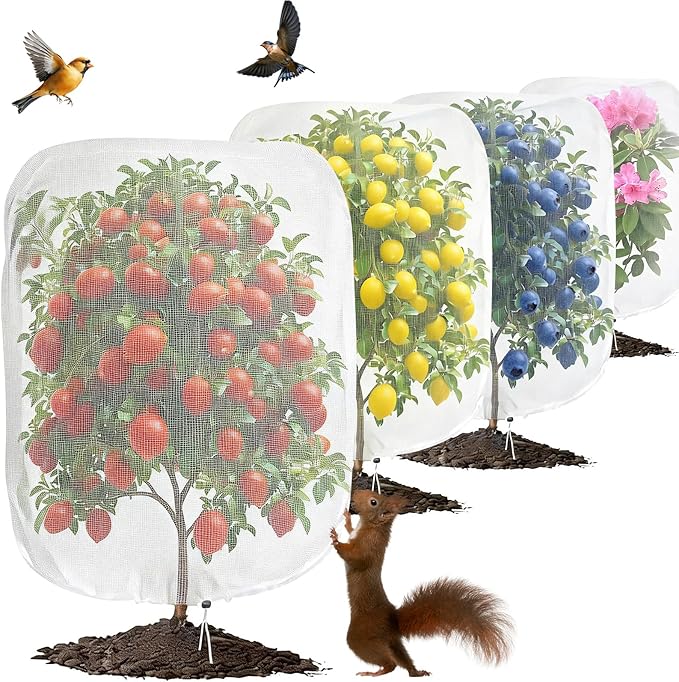 2 Pack Small Plant Covers 2.3x3.3 ft, Reusable Garden Netting for Vegetables, Mesh Barrier Protect Seedlings & Herbs from Birds, Bugs, Deer
