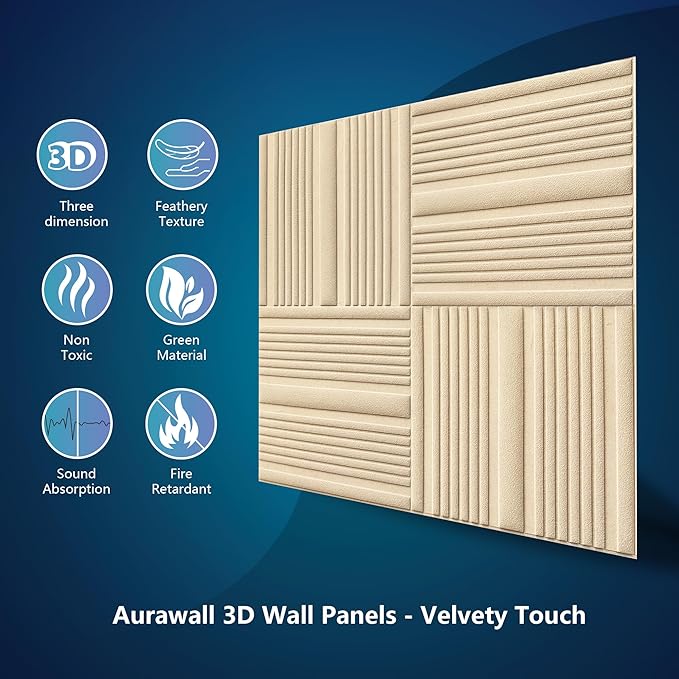 Velvet 3D wall Panels for Interior Decor Peel and Stick, Soundproof Geometric