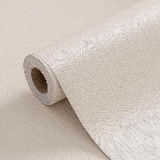 FUKU MON Beige Yellow Grasscloth Fabric Wallpaper 23.6" X 393" Thick Classic