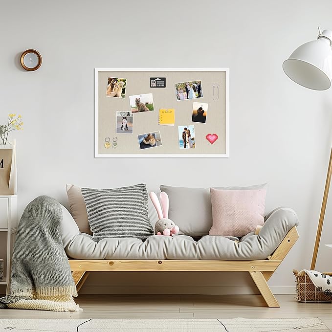 DAHAPYBOO Cork Board with Linen White 2Pack, Bulletin Board 30"x20" Hanging