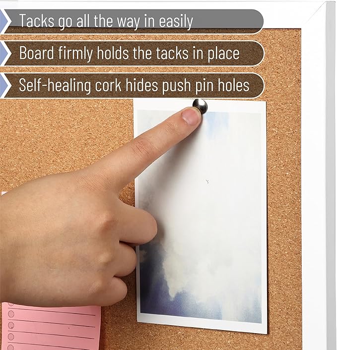 Mr. Pen- White Frame Cork Bulletin Board, Office Wall Cork Board