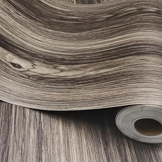 Wood Grain Peel and Stick Floor Tiles – 11.8” Width, Full Roll Length of 118" –