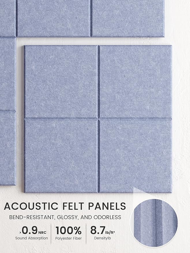 Bumusty Large Felt Bulletin Board, 30 Push Pins, 70 Adhesive Tabs, Soft