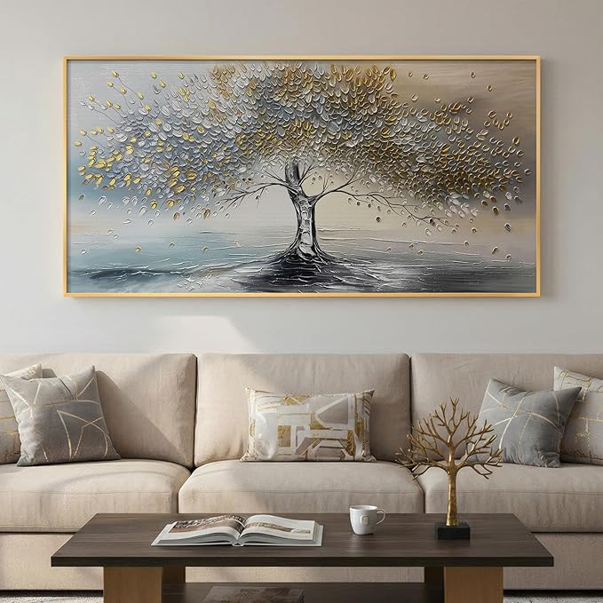 Large Gold Framed Tree of Life Wall Art