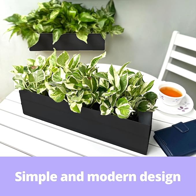 LaLaGreen Wall Planters for Outdoor Plants Carbon Steel Black Metal Hanging