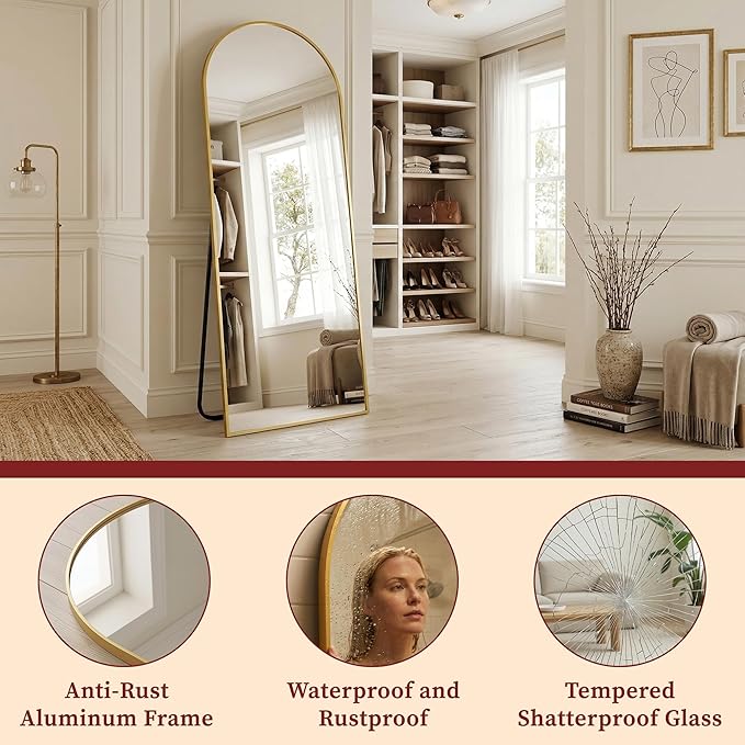 Suidia 90"x46" Arched Full Length Mirror