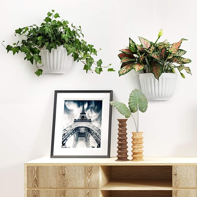 5 Pack Resin Wall Hanging Planter Pot Vertical Garden Living Wall Mount Window