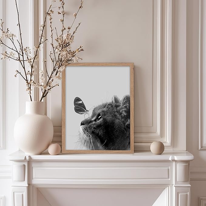 Poster Master Butterfly on Cat Print