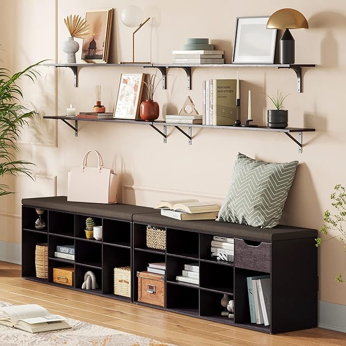 DINZI LVJ Long Wall Shelves, 55.1Inch Floating Shelves Wall Mounted, Extra
