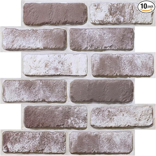 3D Brick Wall Panels, Faux Brick Peel and Stick Wall Panels, Small Size Thin