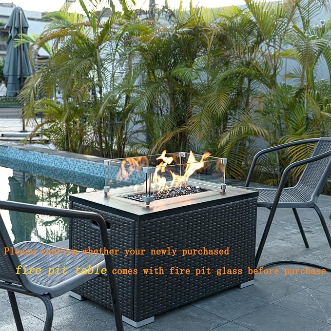 GASPRO 20 lbs Black Fire Glass for Fire Pit, 1/2-Inch Reflective Glass Rocks for Propane or Gas Fireplace, Add Ambience to Gatherings and Parties for Outdoors and Indoors