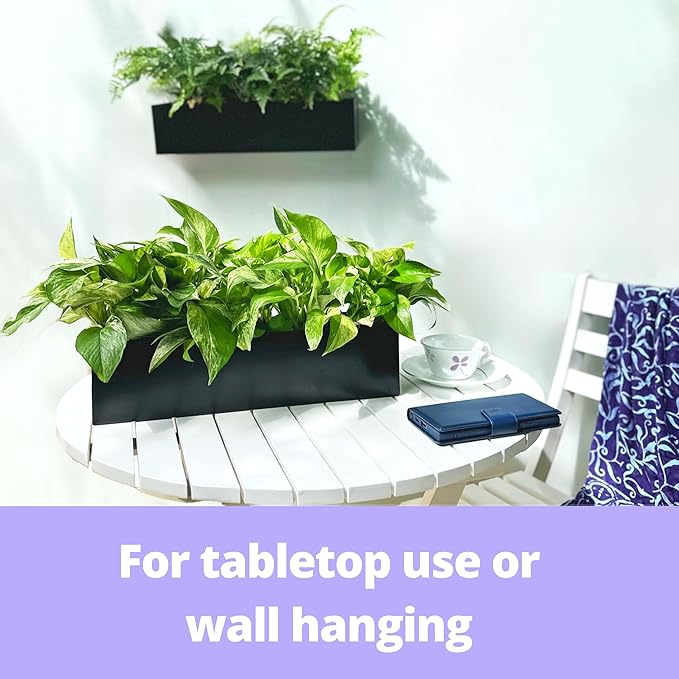LaLaGreen Wall Planters for Outdoor Plants Carbon Steel Black Metal Hanging