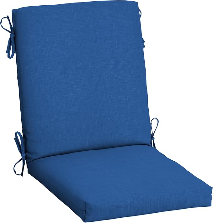 Arden Outdoor Patio Dining Chair Cushion, 20x44, Rain-Proof Seat Pad, Fade-Resistant Outdoor Cushion Cobalt Blue Texture