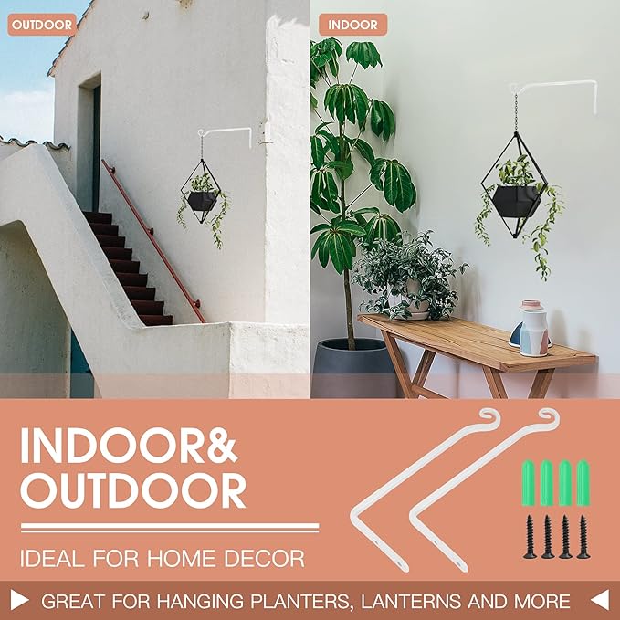 Jardim 2 Pack 10 Inch Premium Decorative Metal Iron Wall Hangers