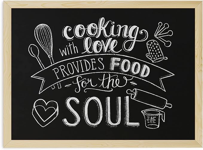 U Brands Chalkboard, Light Birch Wood Frame