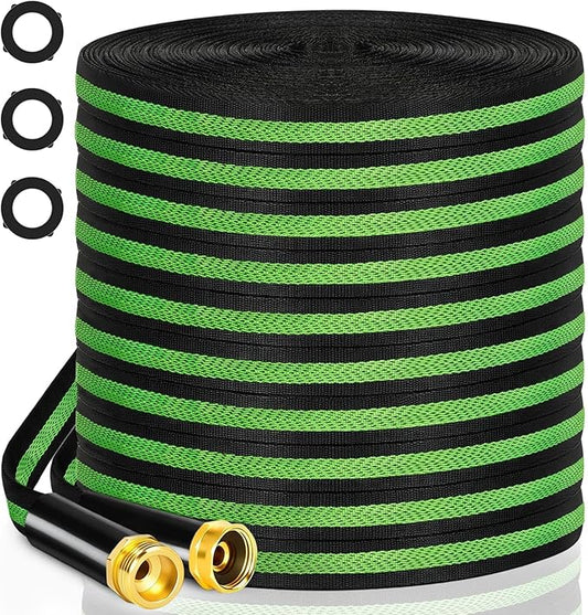 Garden Hose 50ft Flexible Non-Expandable Water Hose Kink-Free Lightweight Leak-Proof High Pressure Durable Outdoor Portable Fabric Hoses Pipe with 3/4” Sturdy Fittings for Yard Lawn Car Wash