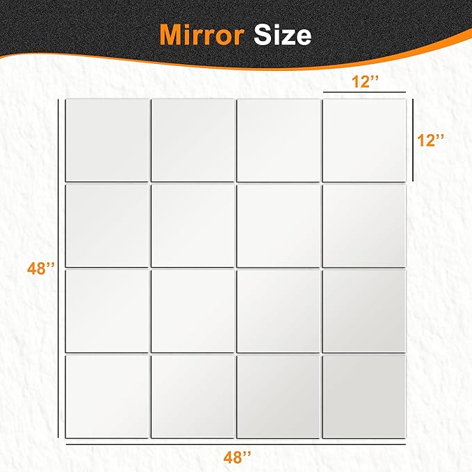 Delma Home Gym Mirrors, Square Large Wall Mirror