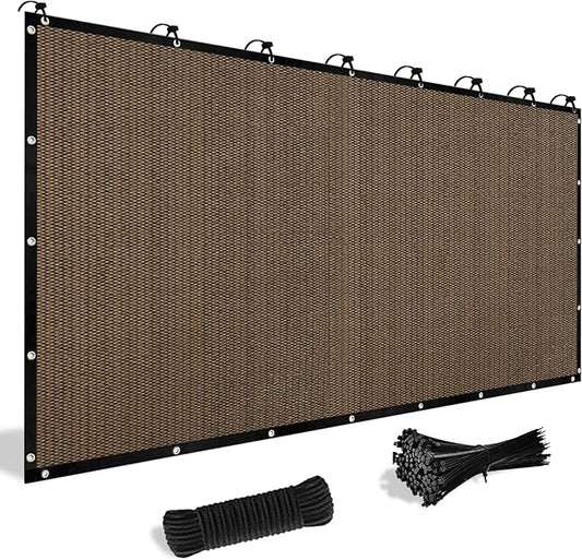 Shade&Beyond Customized Size 11' X 14' Shade Cloth with Grommets, 90% UV Protection UV Protection Mesh Tarp Sun Screens for Patio GN04, Mocha