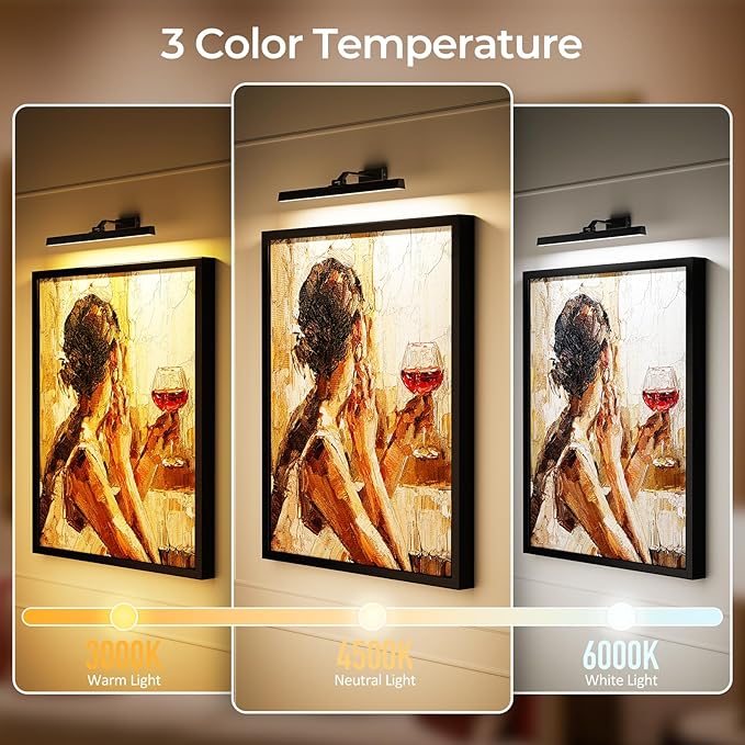 Afyuol Picture Lights for Wall, Battery Operated Picture Light 24in Gallery
