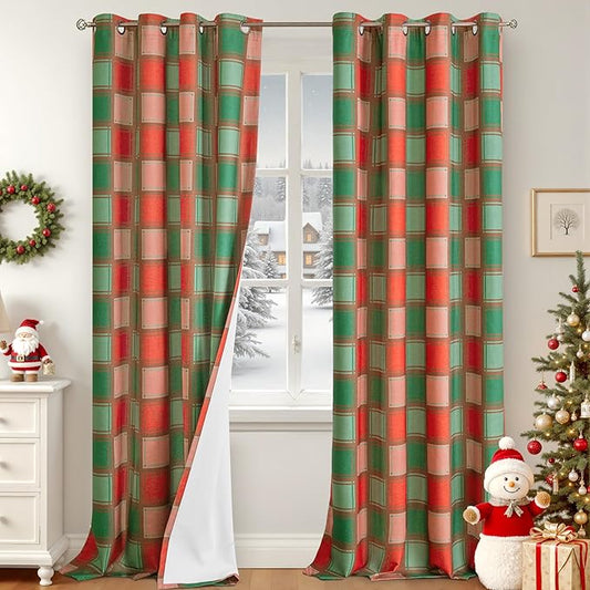 Lajode Plaid Curtains Gingham Patterned
