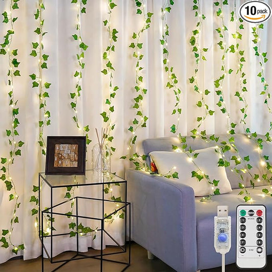suddus Vines with Lights for Bedroom, 150 LED Fairy Lights with Vines, Ivy