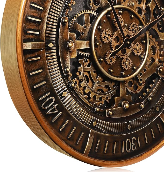 24 Inch Real Moving Gears Wall Clock