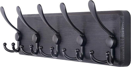 SKOLOO Rustic Wall Mounted Coat Rack: 16" Stud Spacing, Pine Real Wood Plank