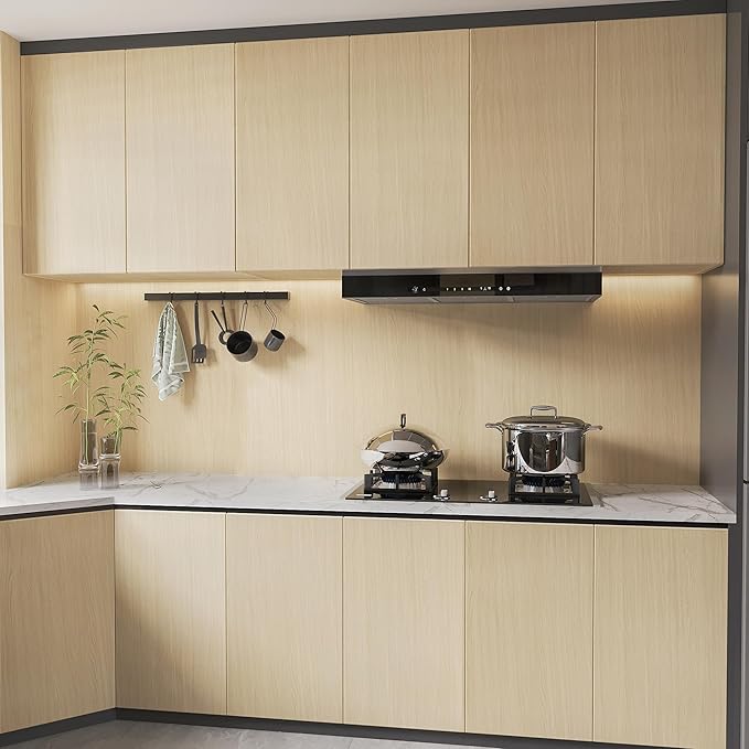 BOMENG Large White Oak Wood Wallpaper Light Oak Contact Paper Peel and Stick