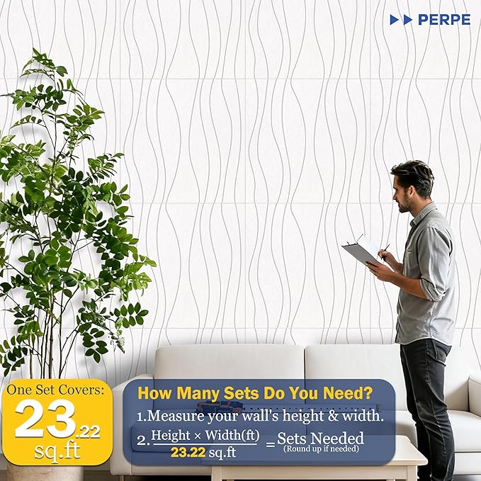 6 PCS Acoustic Panels, 23.6x23.6'' Self-Adhesive Soundproof Wall Panels