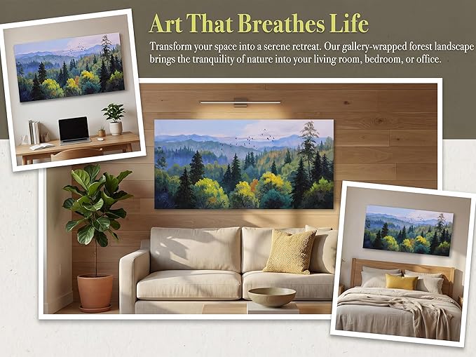 Ardemy Forest Landscape Canvas Painting 40"x20"