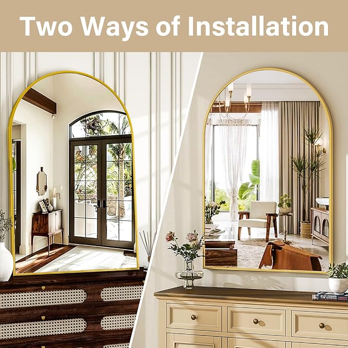 HARRITPURE Arched Bathroom Mirror