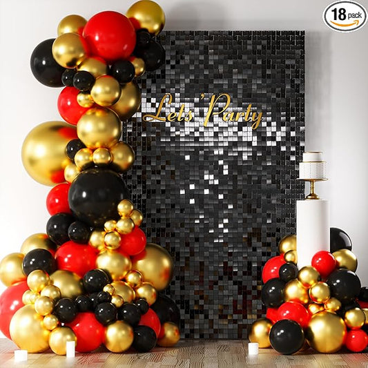 COKAOBE Black Shimmer Wall Backdrop, Photo Backdrops