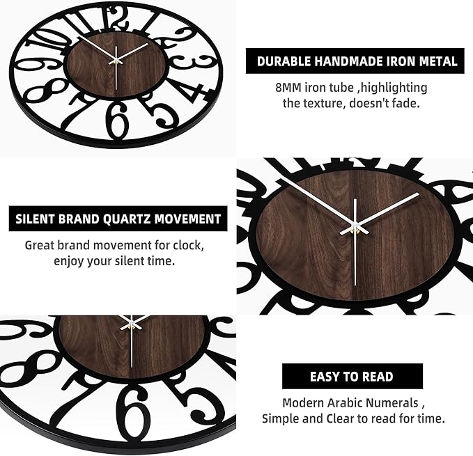 1st owned Large Wall Clock for Living Room Decor- 32" Decorative Antique Silent