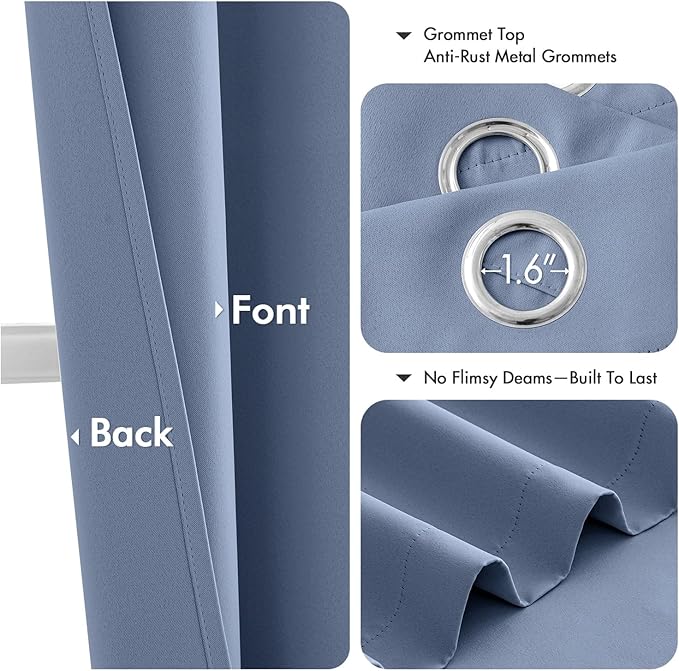 MIULEE Blackout Curtains for Bedroom Living Room 2 Panels, Thermal Insulated