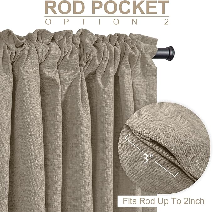 100% Blackout Shield Linen Blackout Curtains